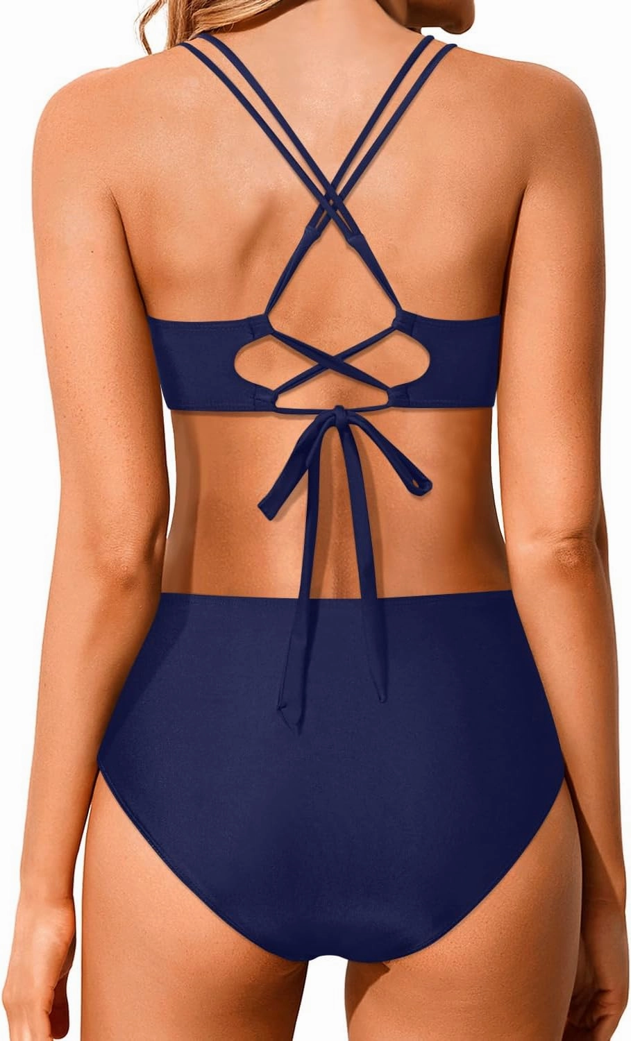 Holipick Women High Waisted Bikini Set Two Piece Swimsuits Push up Wrap Swim Suits Top Tummy Control Bathing Suit