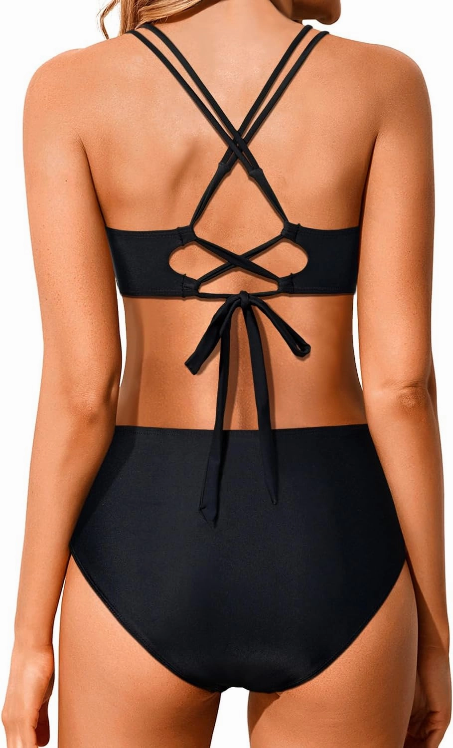 Holipick Women High Waisted Bikini Set Two Piece Swimsuits Push up Wrap Swim Suits Top Tummy Control Bathing Suit