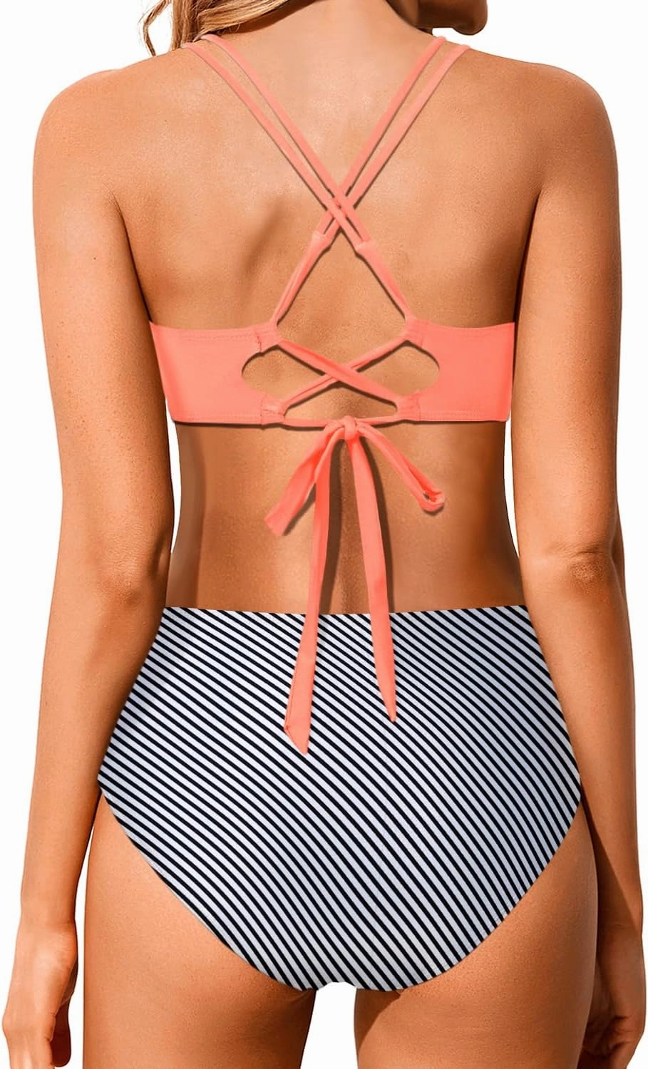 Holipick Women High Waisted Bikini Set Two Piece Swimsuits Push up Wrap Swim Suits Top Tummy Control Bathing Suit