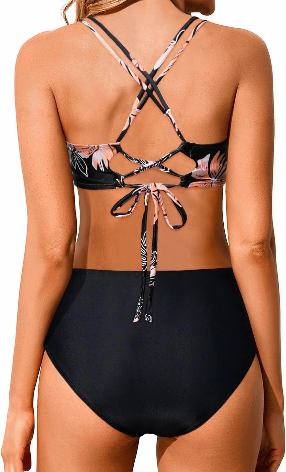 Holipick Women High Waisted Bikini Set Two Piece Swimsuits Push up Wrap Swim Suits Top Tummy Control Bathing Suit