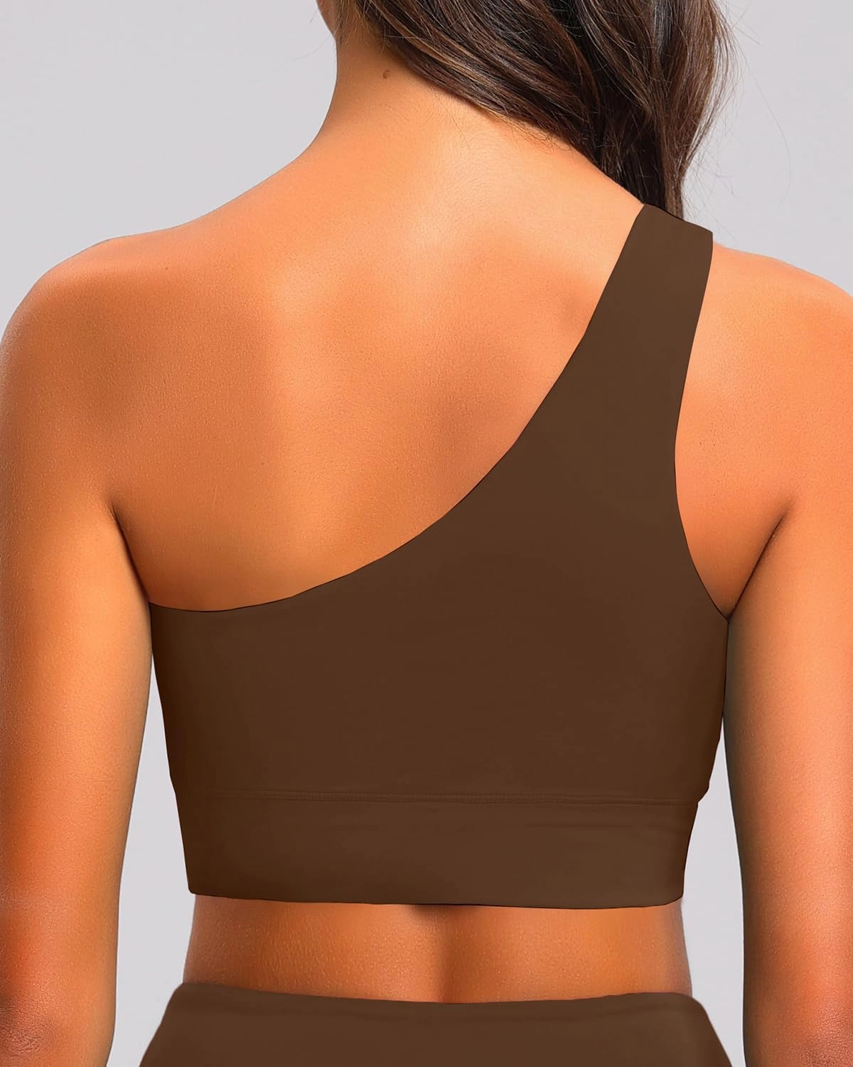 Holipick Women One Shoulder Bikini Tops Only Bathing Suit Top Sports Bra Swim Tops Longline Crop Top for Teen Girls