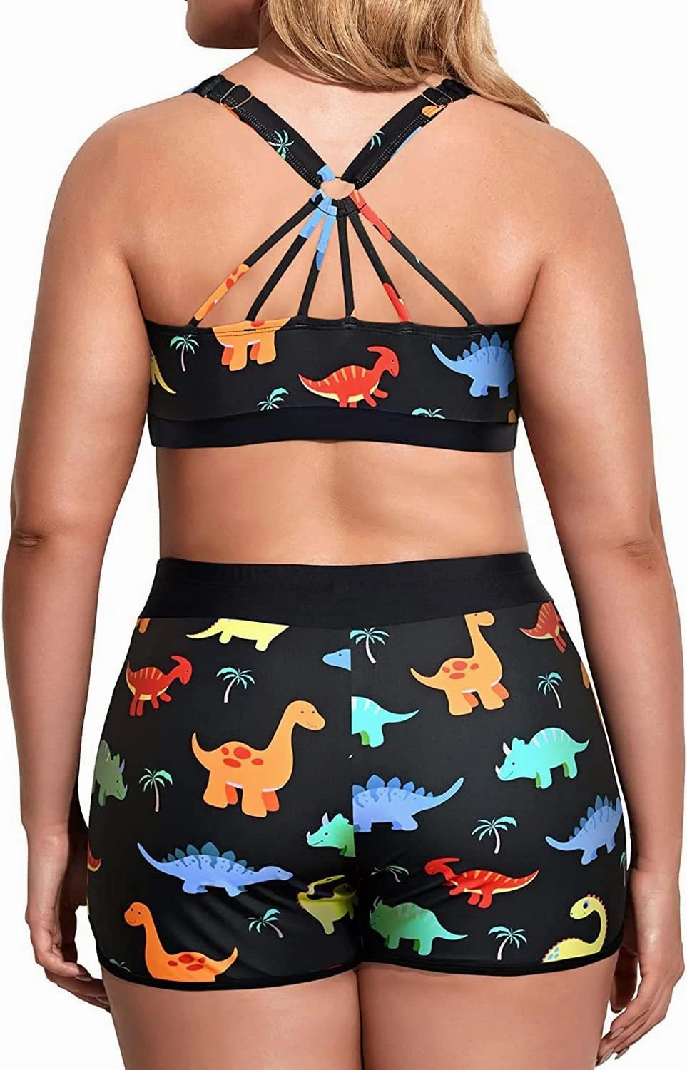 Holipick Women Plus Size 3 Piece Tankini Swimsuits Tummy Control Bathing Suits with Boy Shorts Tank Top with Sports Bra