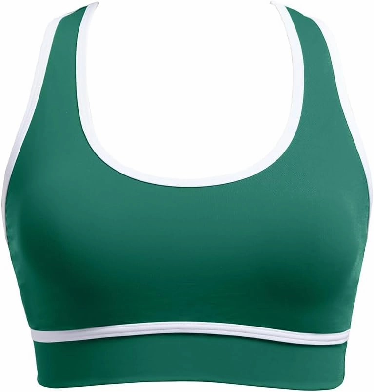 Holipick Women's Sports Bra Bikini Tops Racerback Swim Top Scoop Neck Bathing Suits Top Modest Padded Crop Tops Swimsuit Only