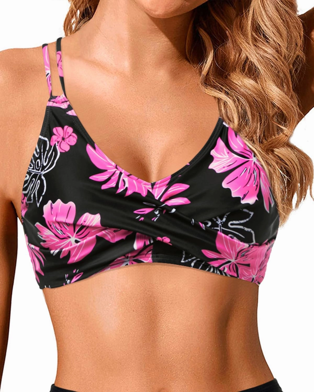 Holipick Women's Twist Front Bikini Tops - Push Up Bathing Suit Top Padded Swimsuit Top