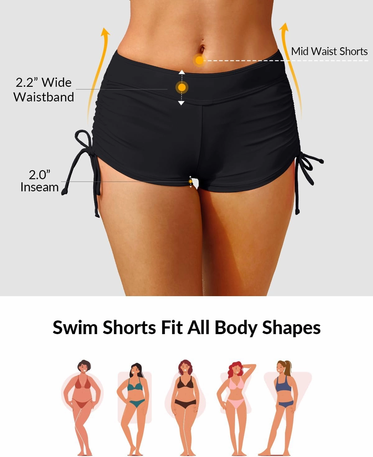 Holipick Women Swim Shorts Tummy Control Swim Bottoms Boyleg Swimsuits Shorts Bathing Suit Bikini Bottoms