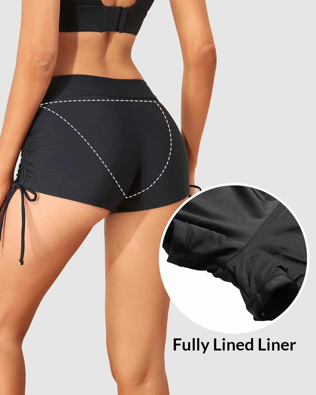 Holipick Women Swim Shorts Tummy Control Swim Bottoms Boyleg Swimsuits Shorts Bathing Suit Bikini Bottoms