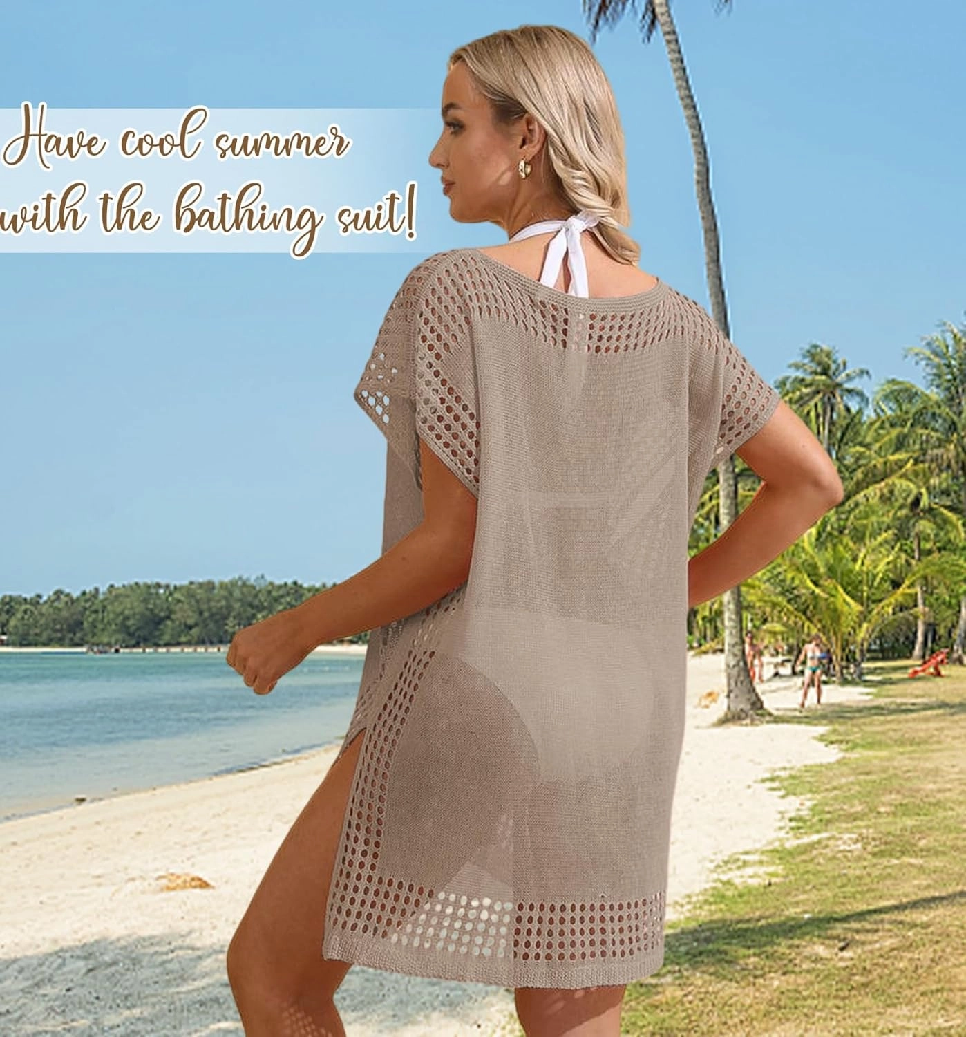 Hollow Out Swimsuit Coverup for Women, Womens Bathing Suit Beach Cover Up Swimwear Dress