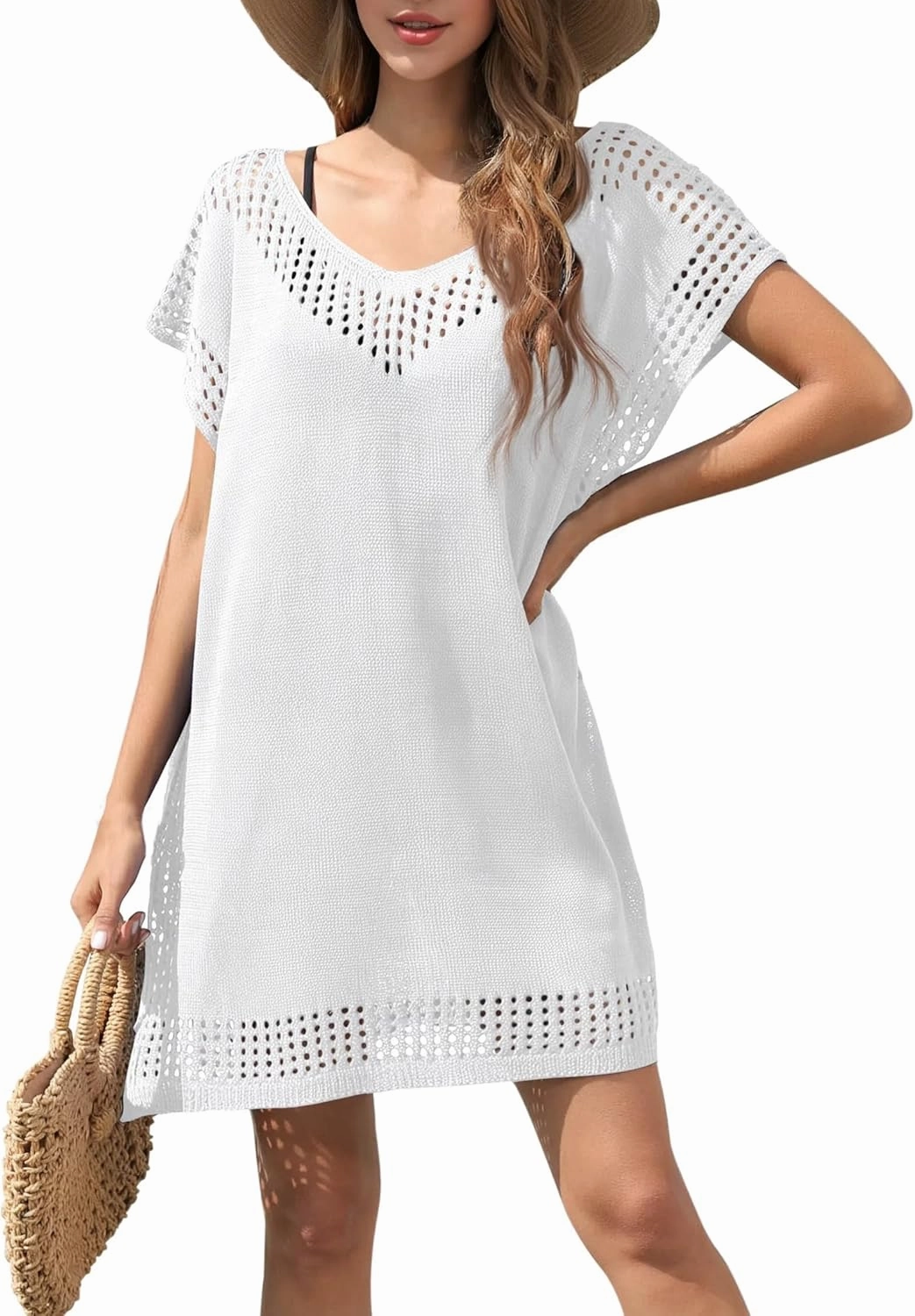 Hollow Out Swimsuit Coverup for Women, Womens Bathing Suit Beach Cover Up Swimwear Dress
