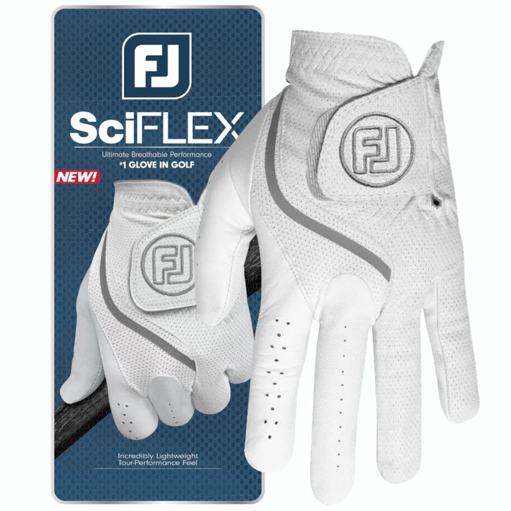 FootJoy SciFlex Glove - White, Fingerless golf gloves