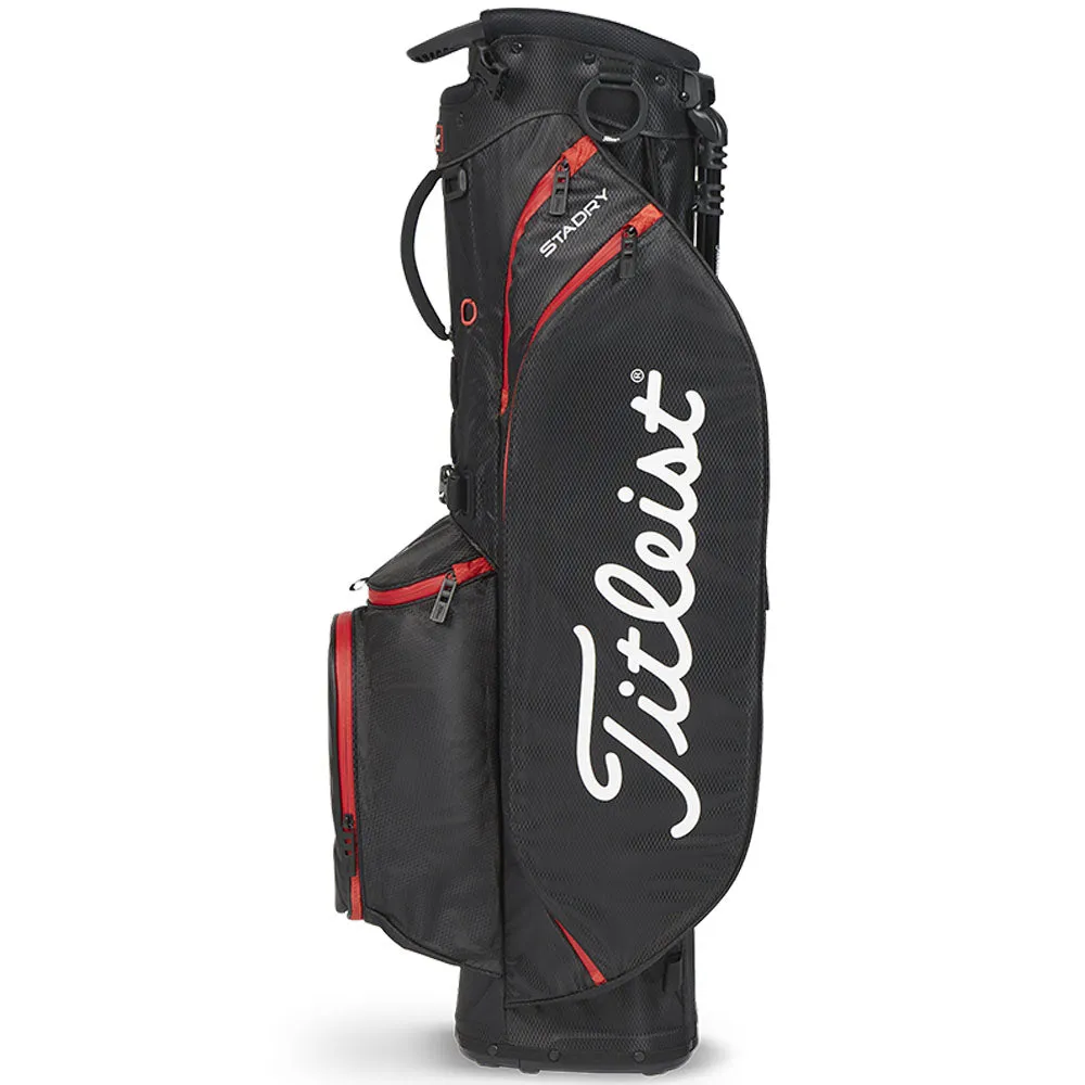 Titleist Players 4 StaDry Waterproof Stand Bag - Black/Black/Red, Golf rule book 2024, Golf simulator for home, Ping G430 hybrid