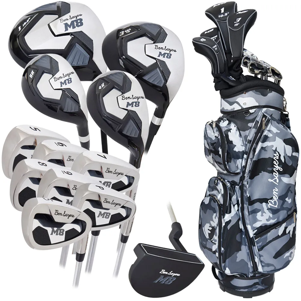Hot Right Now Ben Sayers M8 13-Piece Cart Bag Package Set - Camo - Steel  1" Longer Hot Deal, Golf scorecard holder