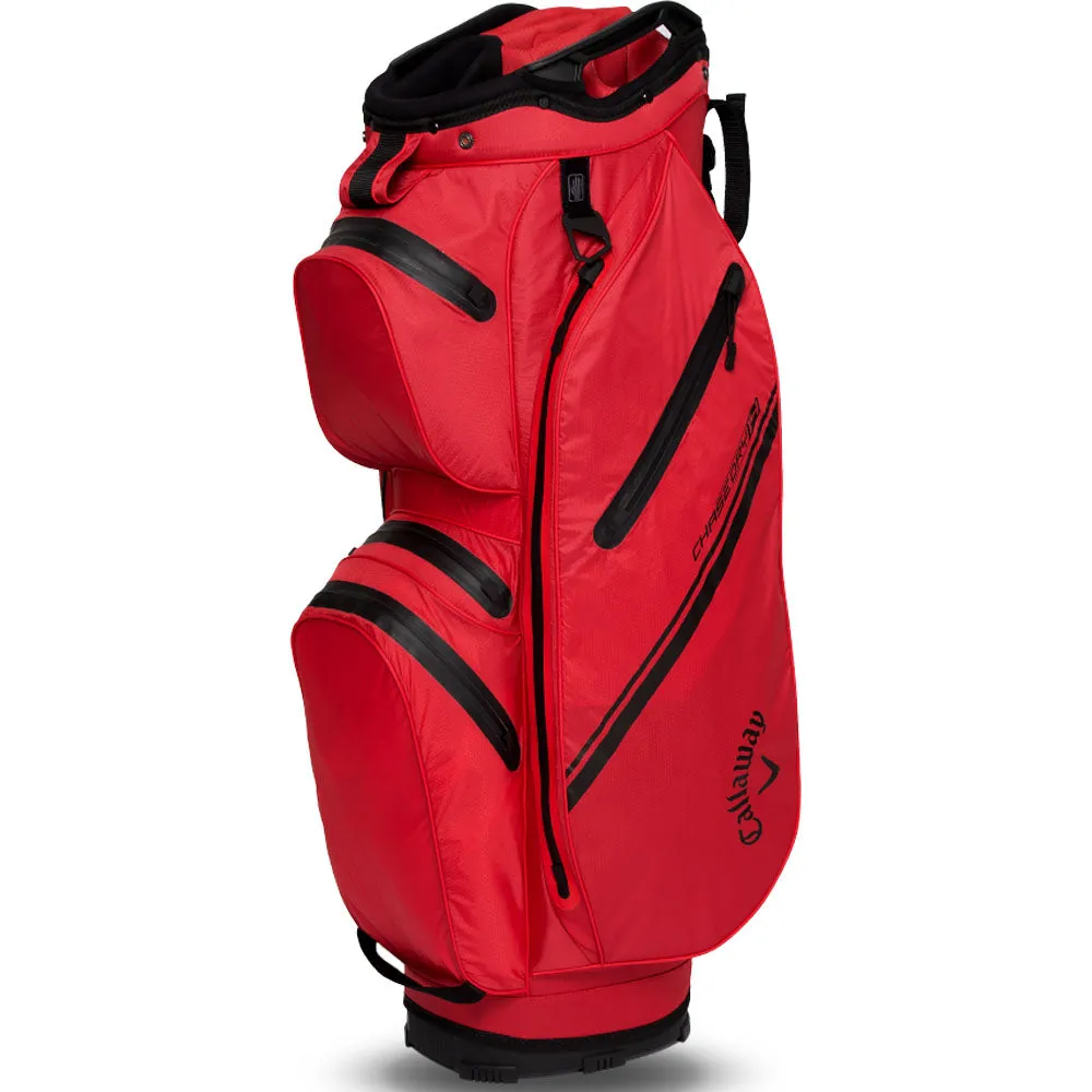 Callaway Chase 14 Dry Waterproof Cart Bag - Red/Black, Golf stretching straps, Yellow golf balls