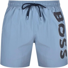 Hugo Boss Men's Octopus Swim Trunks, Light Blue Berry