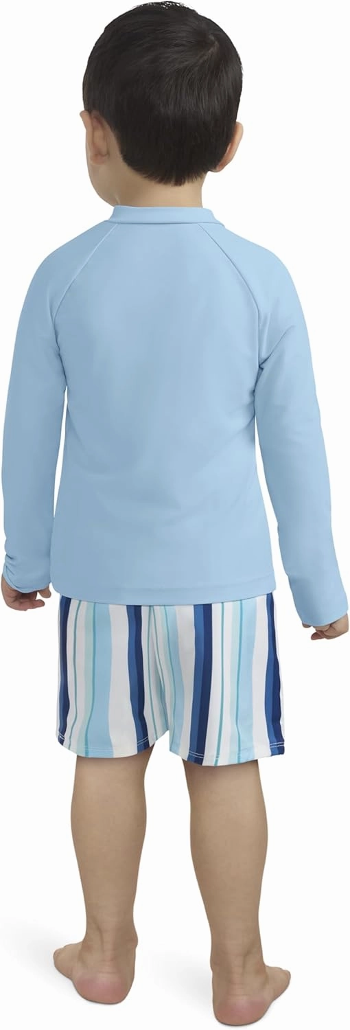 Hurley Boys' Long Sleeve Rash Guard Swim Suit 2-Piece Outfit Set