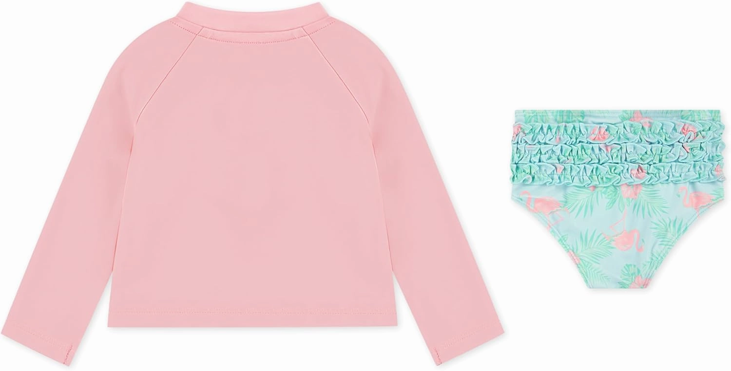 Hurley Boys' Long Sleeve Rash Guard Swim Suit 2-Piece Outfit Set