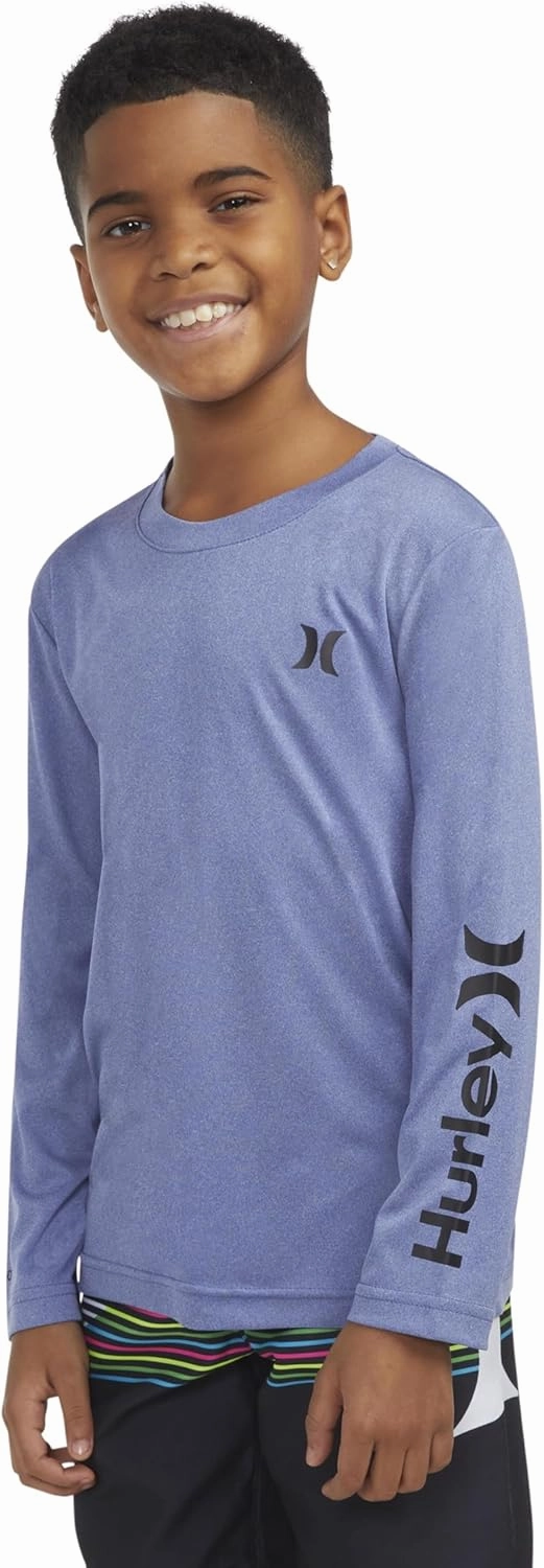 Hurley Boys' Long Sleeve UPF 50  Rash Guard Swim Shirt
