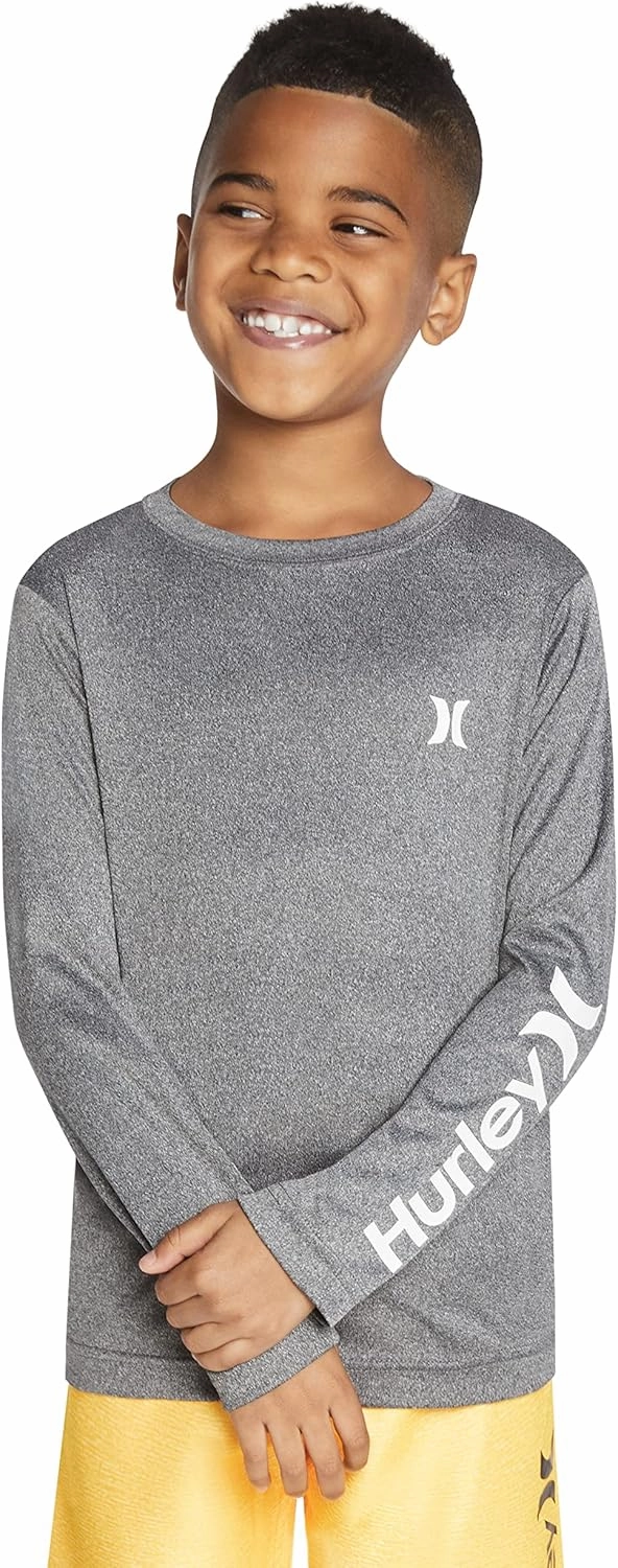 Hurley Boys' Long Sleeve UPF 50  Rash Guard Swim Shirt