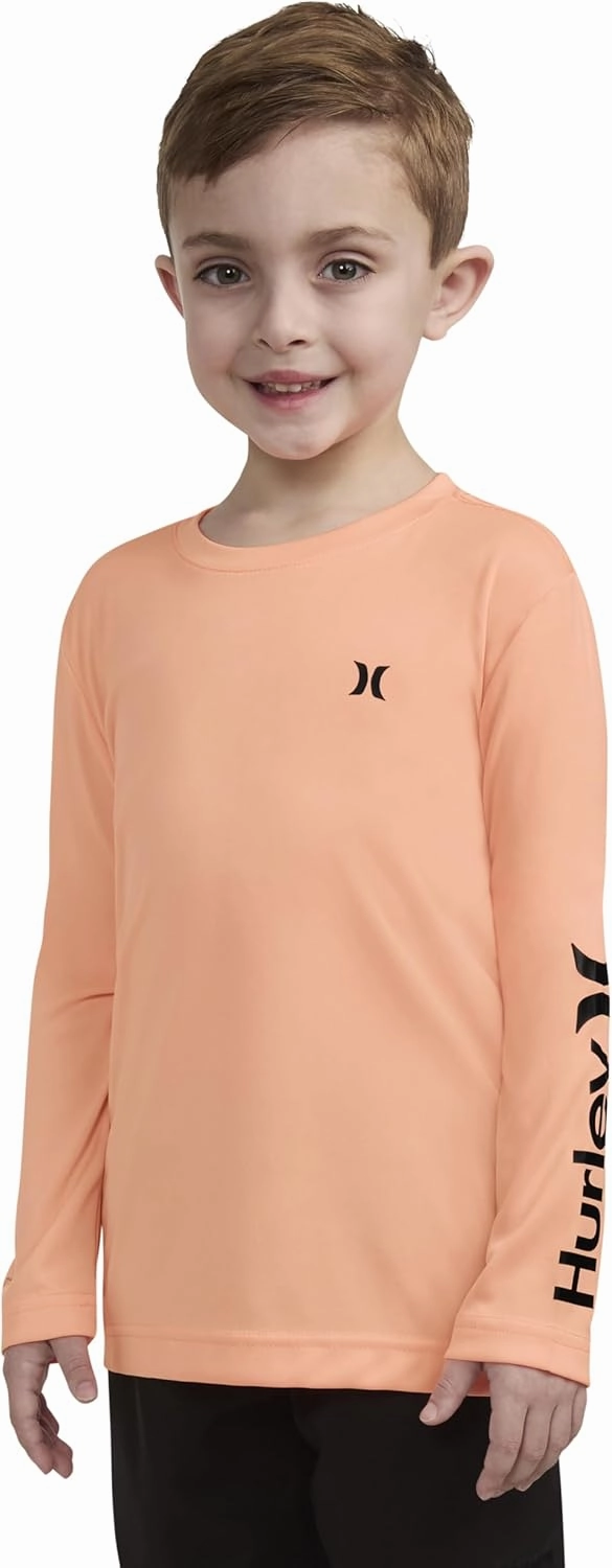 Hurley Boys' Long Sleeve UPF 50  Rash Guard Swim Shirt