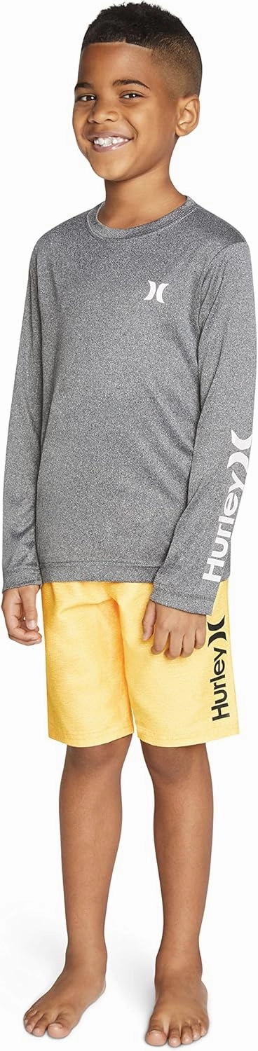 Hurley Boys' Long Sleeve UPF 50  Rash Guard Swim Shirt