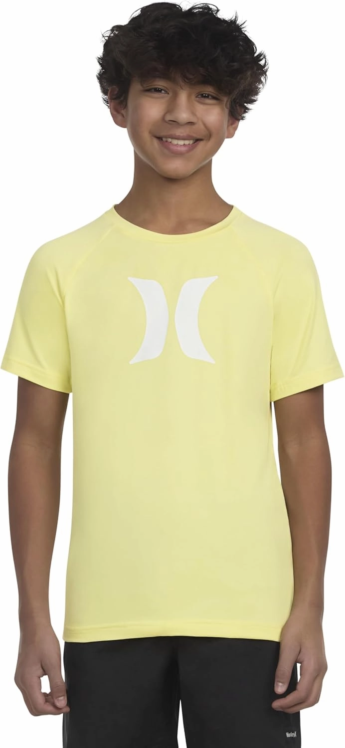 Hurley Boys' UPF 50  Rash Guard Swim Shirt