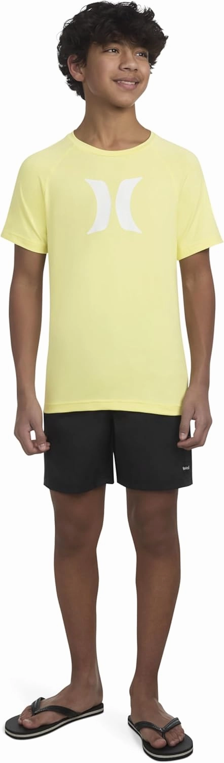 Hurley Boys' UPF 50  Rash Guard Swim Shirt