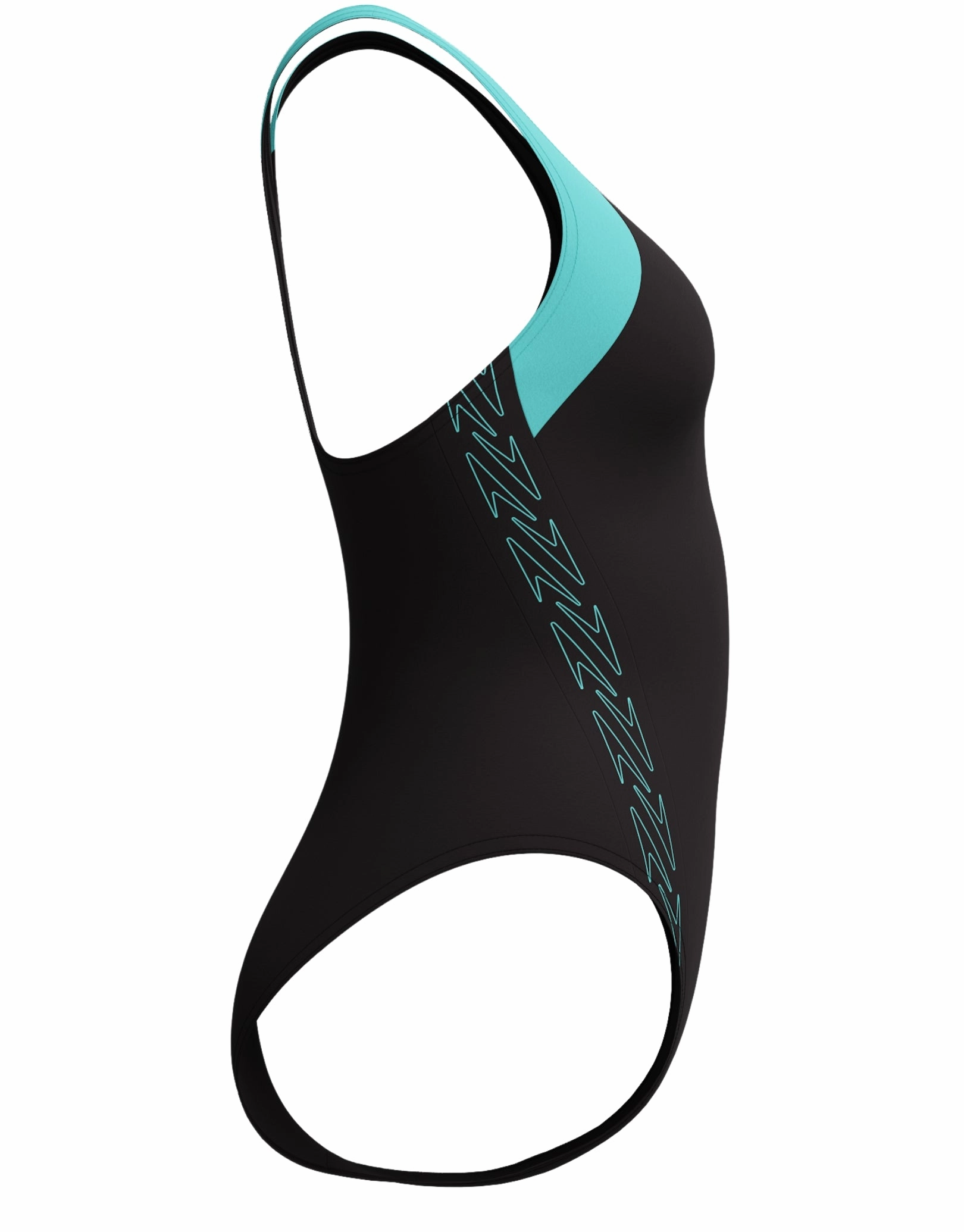HyberBoom Splice Racerback Swimsuit - Black/Turquoise