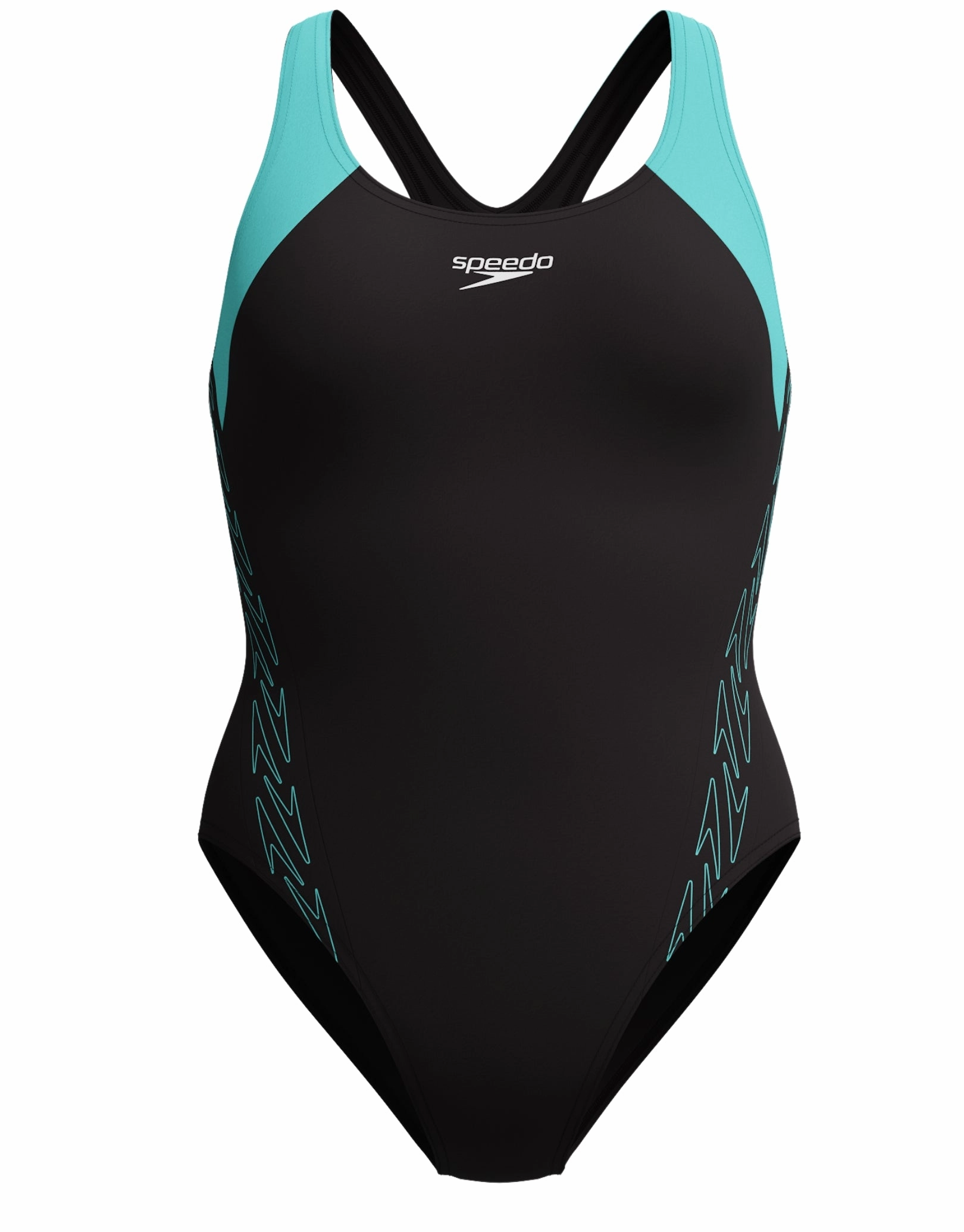 HyberBoom Splice Racerback Swimsuit - Black/Turquoise