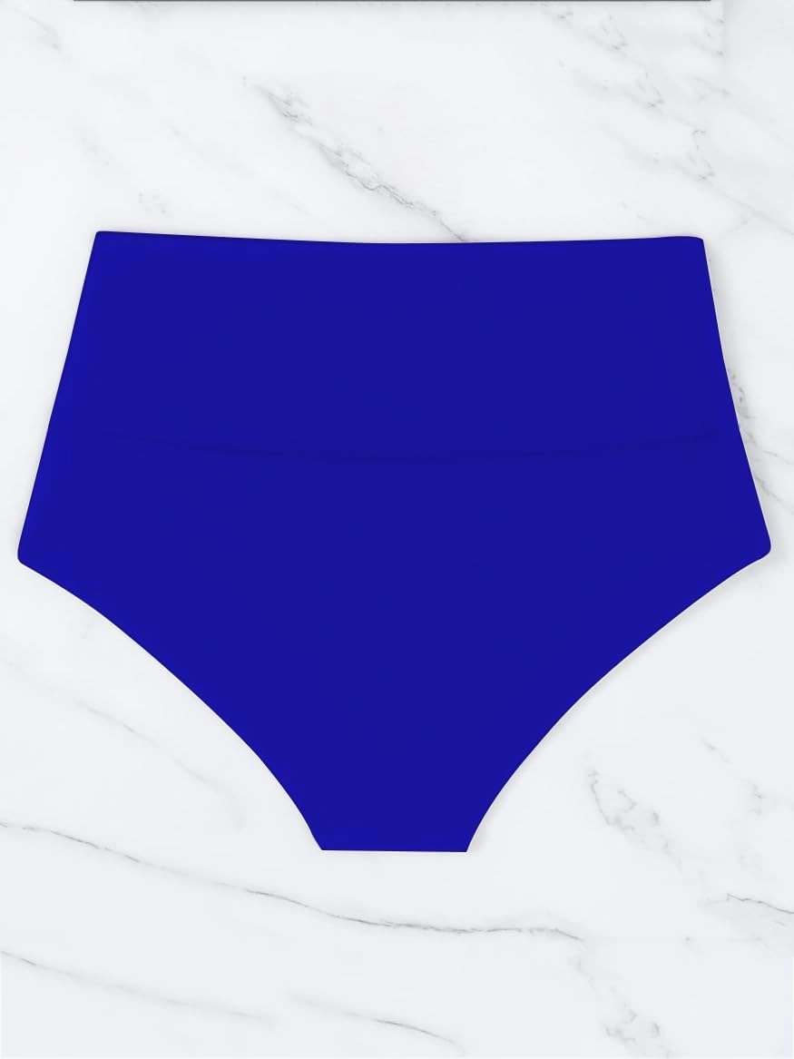 HYTENSUN Women's Bikini Bottom High Waisted V Cut Swimsuit Twist Front Cheeky Swim Bottoms