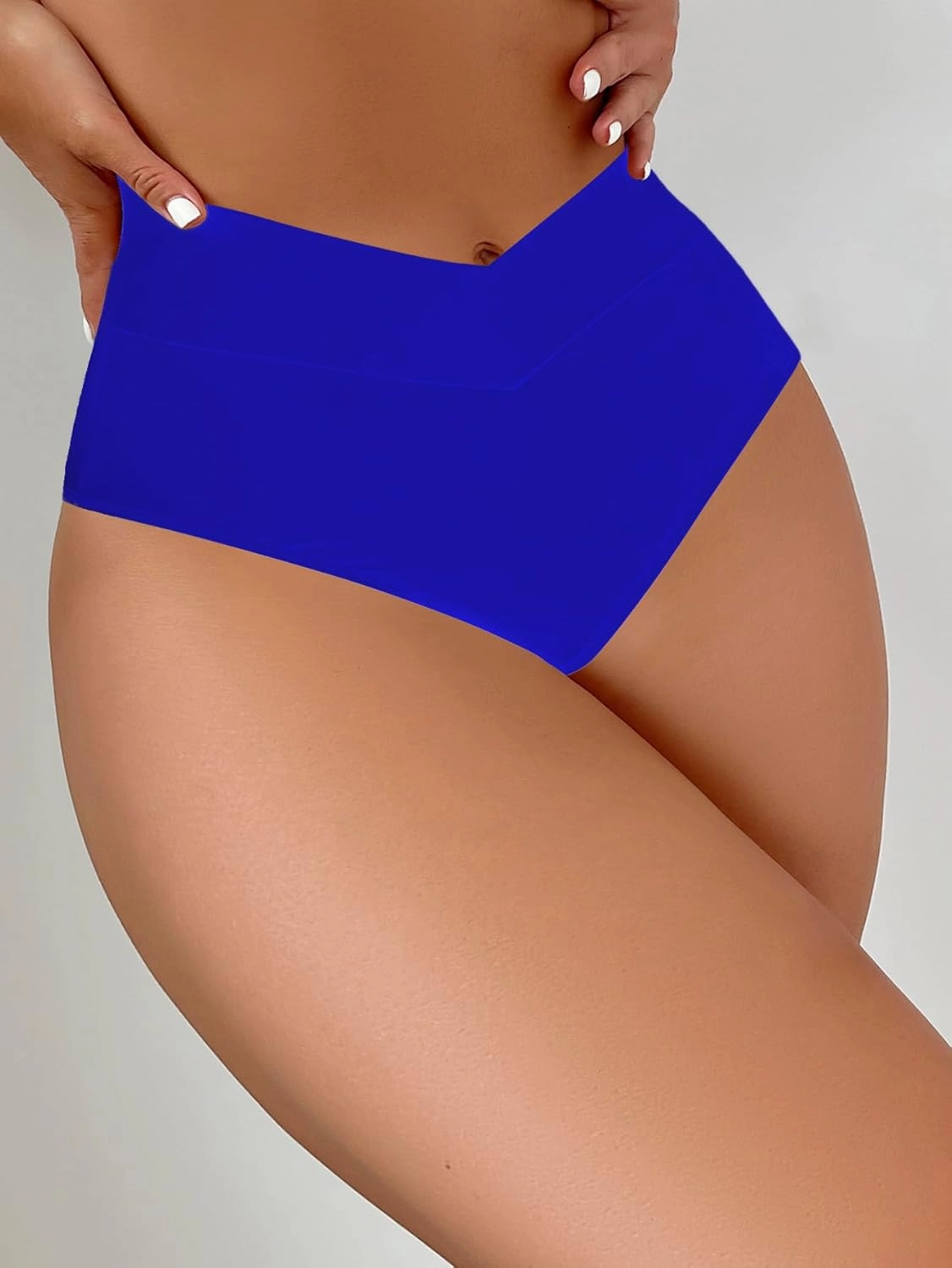 HYTENSUN Women's Bikini Bottom High Waisted V Cut Swimsuit Twist Front Cheeky Swim Bottoms