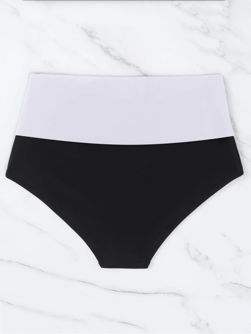 HYTENSUN Women's Bikini Bottom High Waisted V Cut Swimsuit Twist Front Cheeky Swim Bottoms