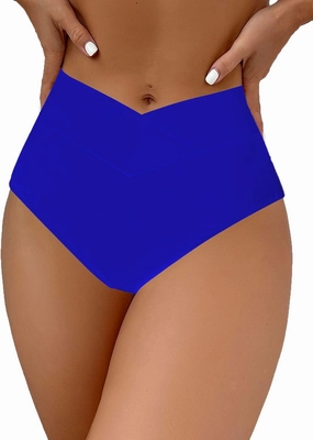 HYTENSUN Women's Bikini Bottom High Waisted V Cut Swimsuit Twist Front Cheeky Swim Bottoms
