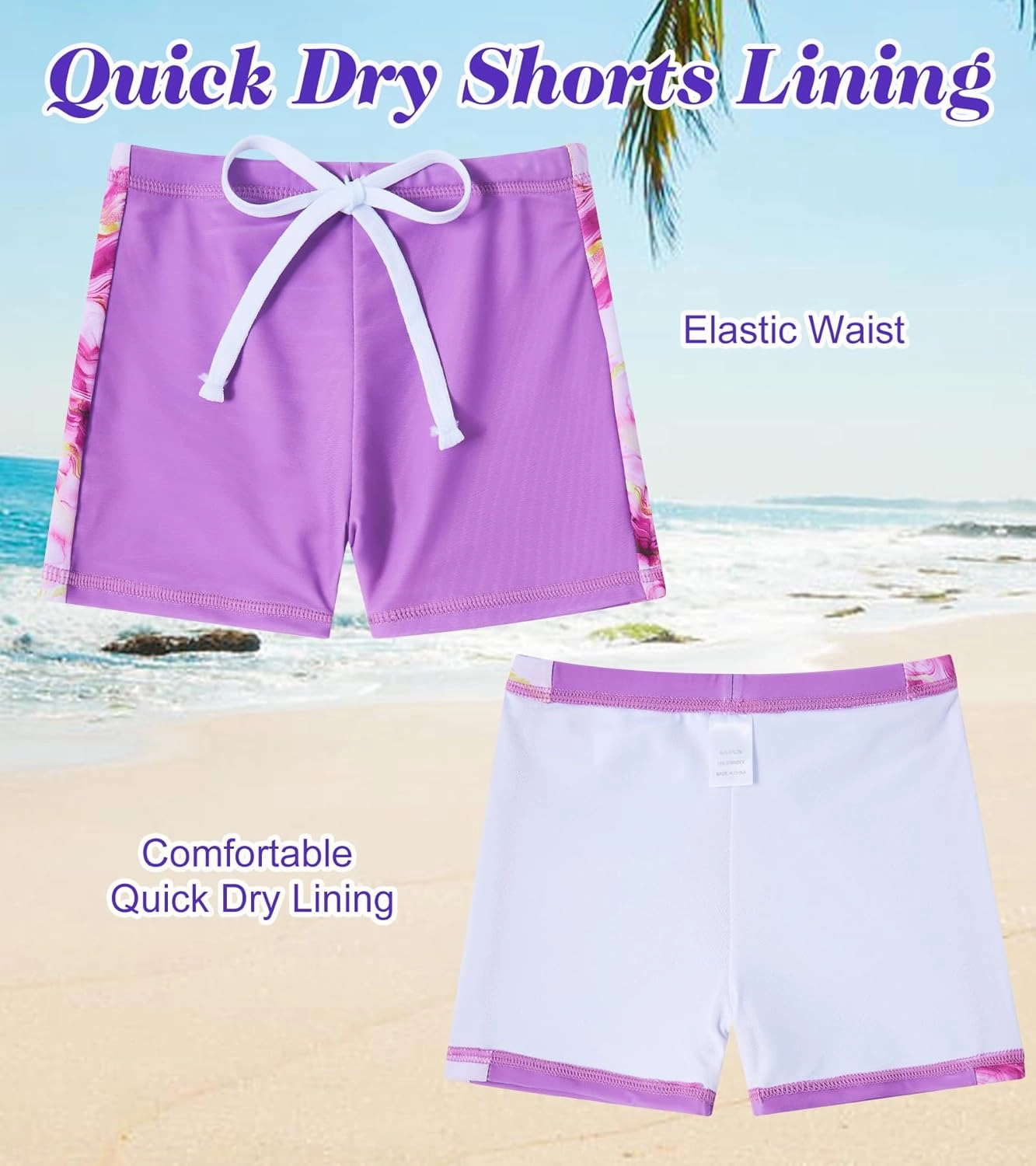 Idgreatim 3-8 Years Girls Swimsuit Rash Guard Set Short Sleeve Two Piece Bathing Suit Summer Beach UPF 50  Swimwear