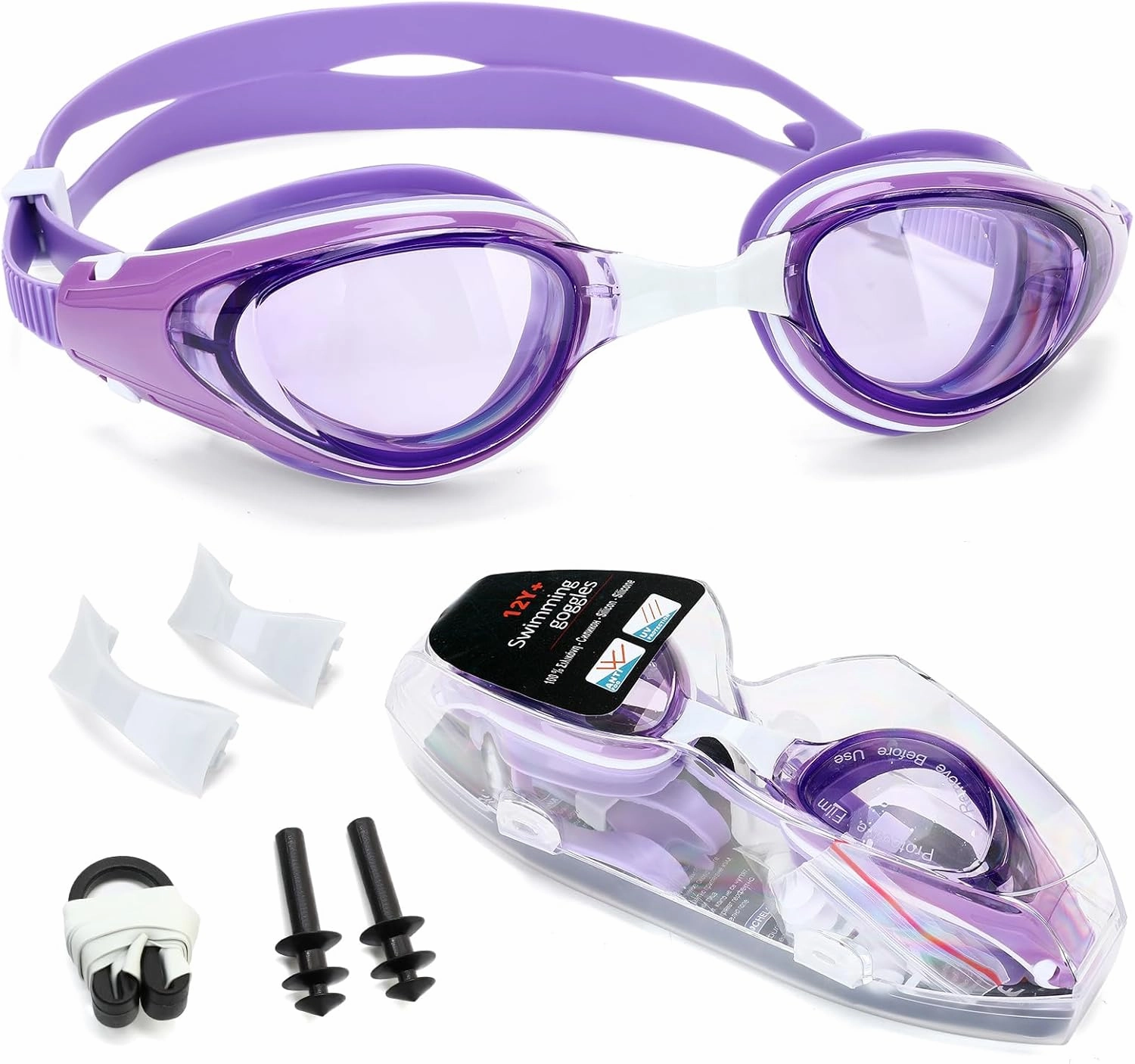 iGym Swim Goggles ShortSighted,Nearsighted Optical Swimming Goggles Anti-Fog UV Protection Adjustable Buckle For Women Men