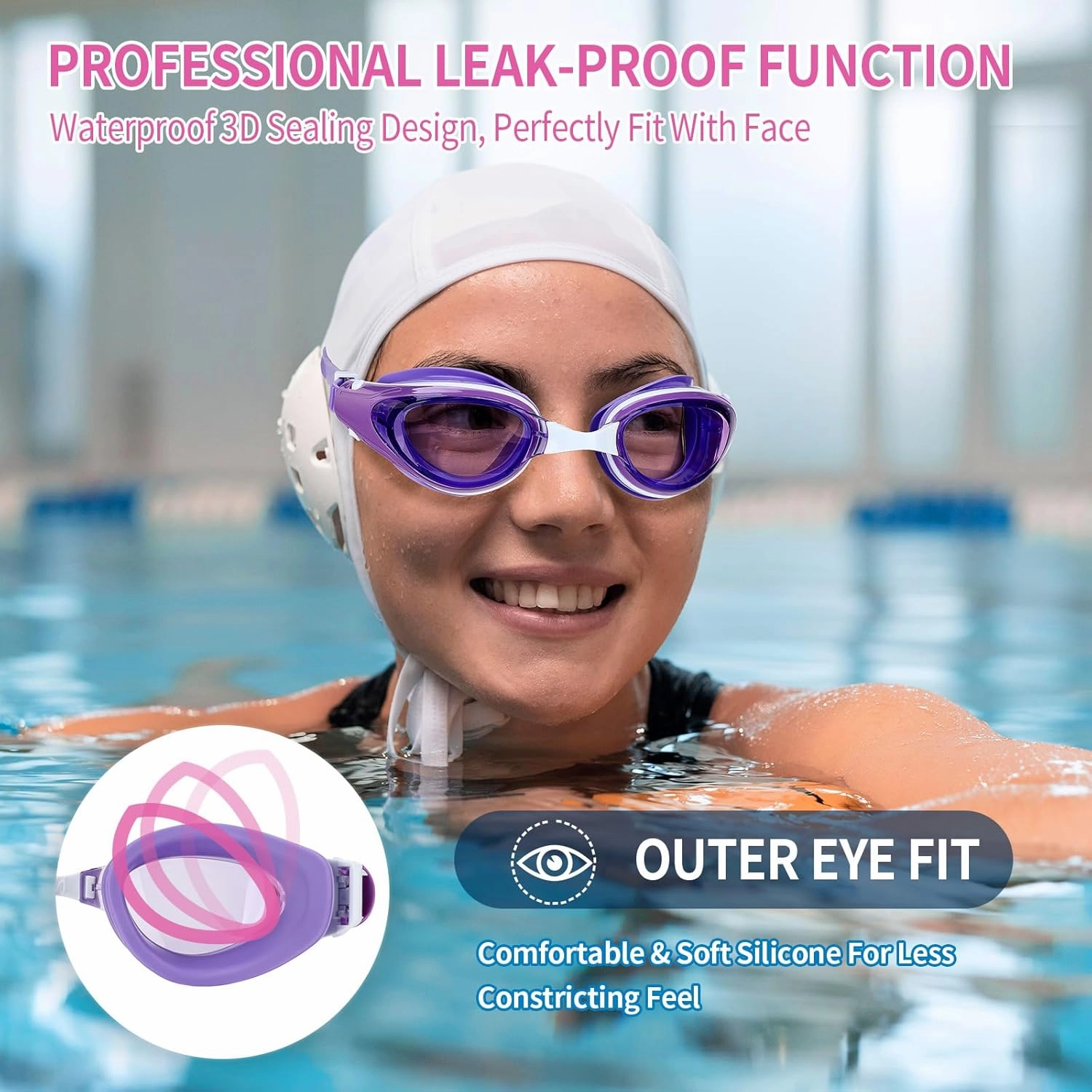 iGym Swim Goggles ShortSighted,Nearsighted Optical Swimming Goggles Anti-Fog UV Protection Adjustable Buckle For Women Men