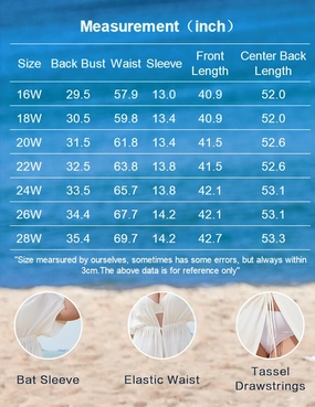 IN'VOLAND Women Plus Size Long Cover up Stripe Bikini Coverups Kimono Tie Front Bathing Suit Swimsuit Beachwear