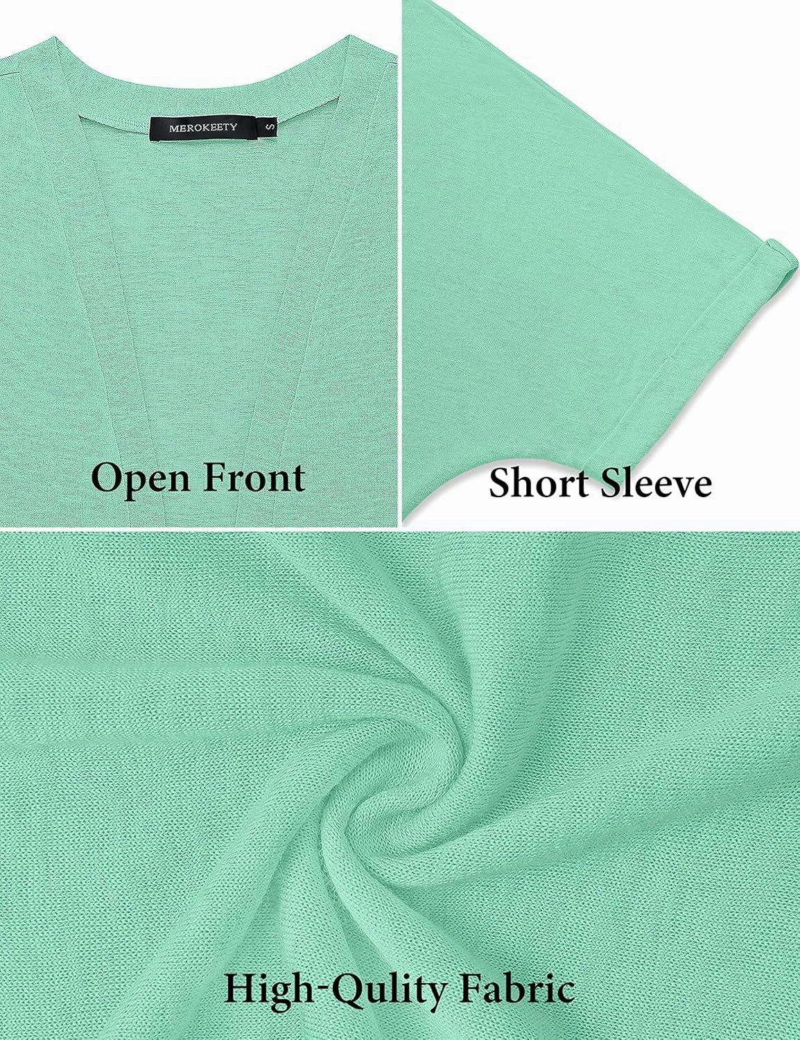 IN'VOLAND Womens Plus Size Lightweight Cardigan Open Front Short Sleeve Casual Loose Fit Beach Cover Up