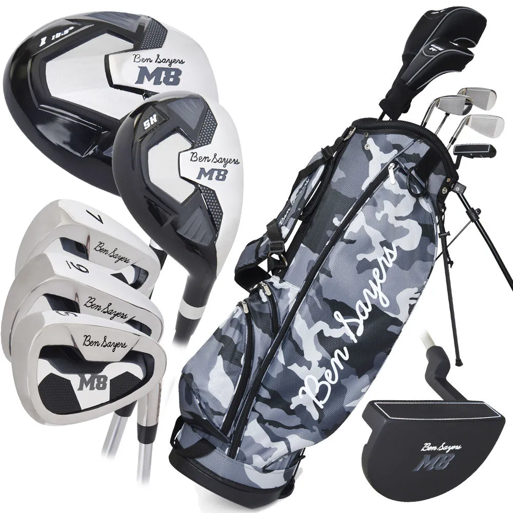 Instant Classic Ben Sayers M8 7-Piece Stand Bag Package Set - Camo - Steel You Deserve This, Golf push cart