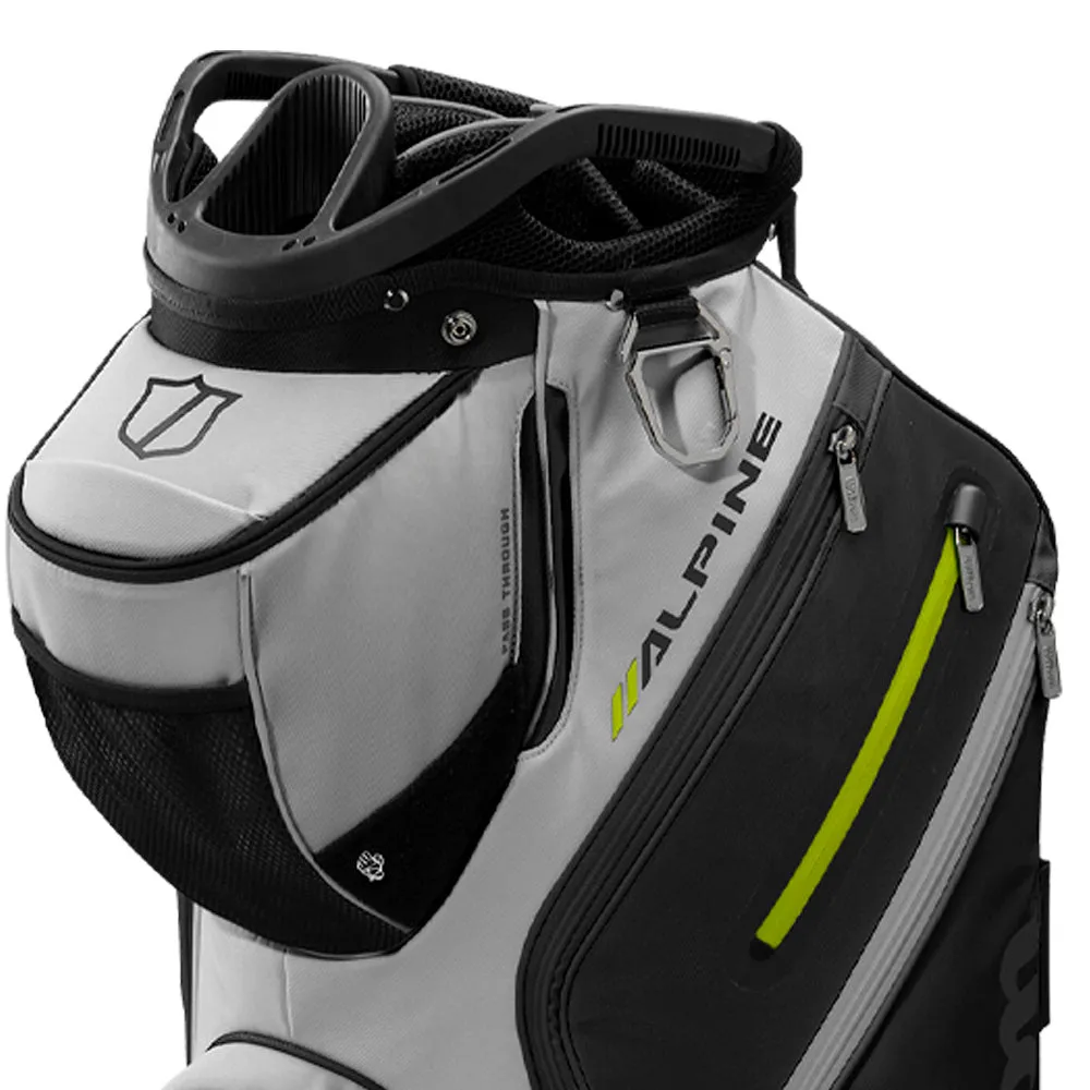 Wilson Alpine Cart 14 Bag - Light Grey/Black, Backyard golf setup, Personalized golf balls, Indoor golf putting green