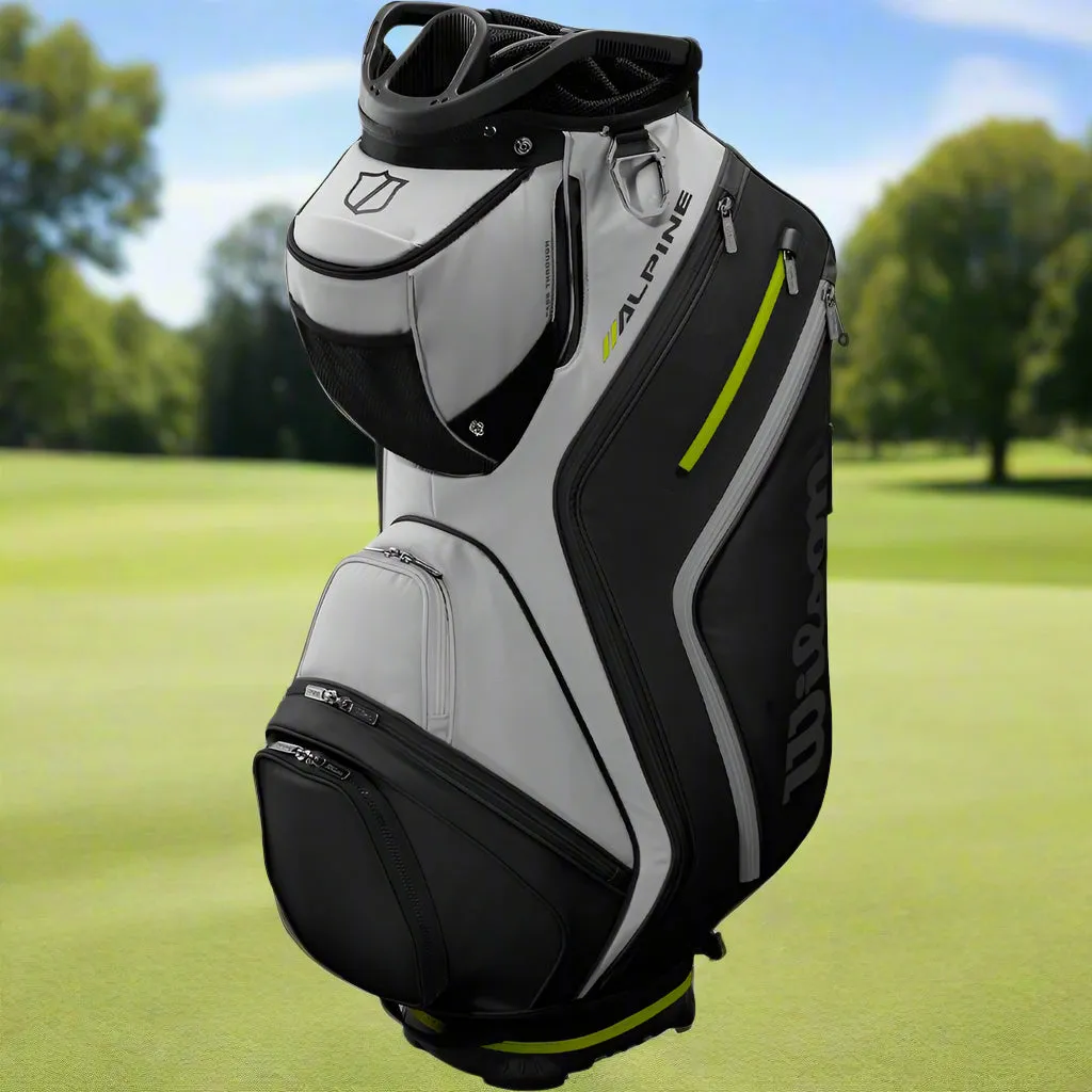 Wilson Alpine Cart 14 Bag - Light Grey/Black, Golf cleats replacement, Golf divot tool, Lightweight golf bag