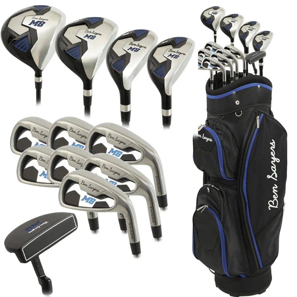 Instant Favorite Ben Sayers M8 13-Piece Cart Bag Package Set - Black/Blue - Steel Refined for You, Golf chipping net