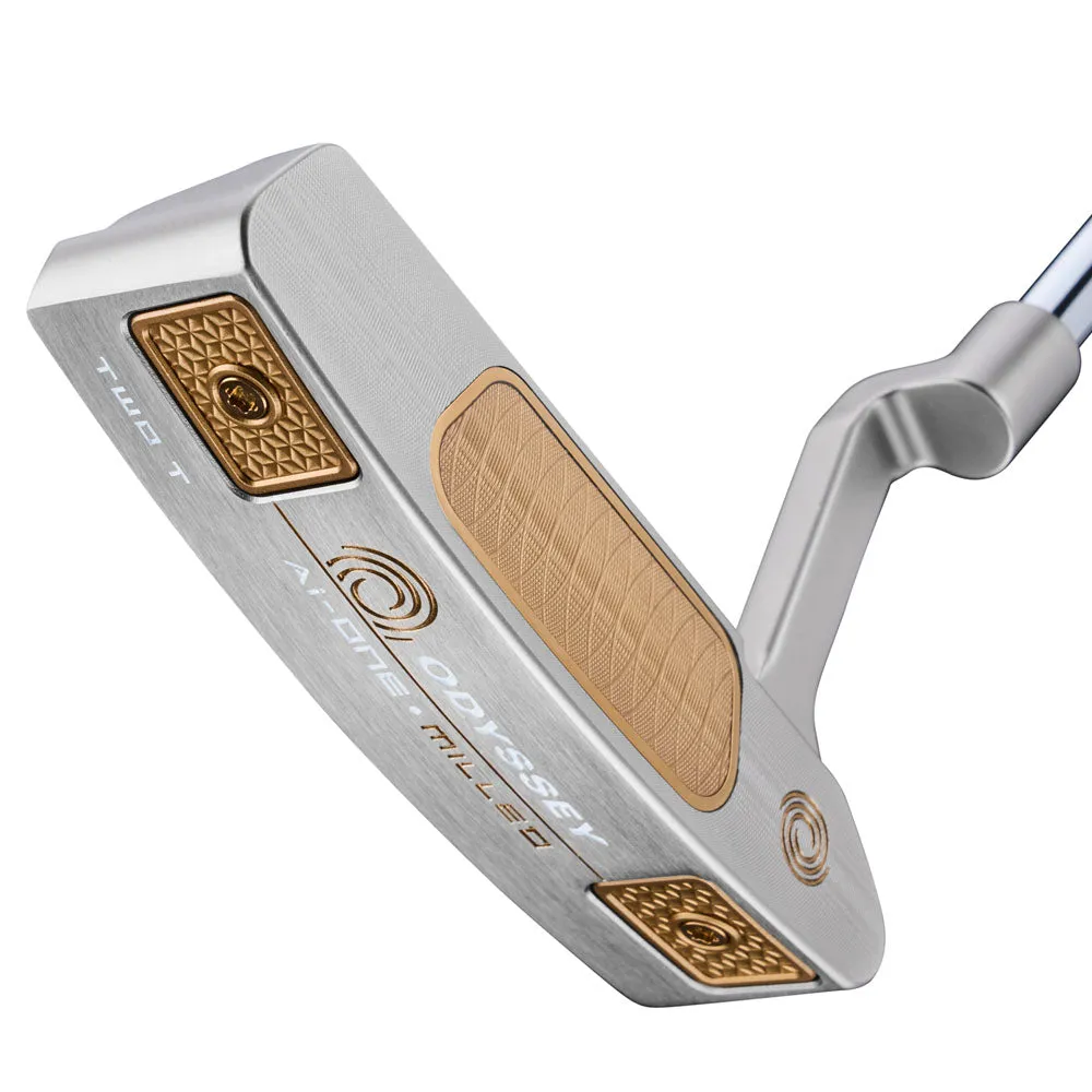 Odyssey Ai-One Milled Silver Putter - Two T CH, UV protection golf hat, Golf training aid