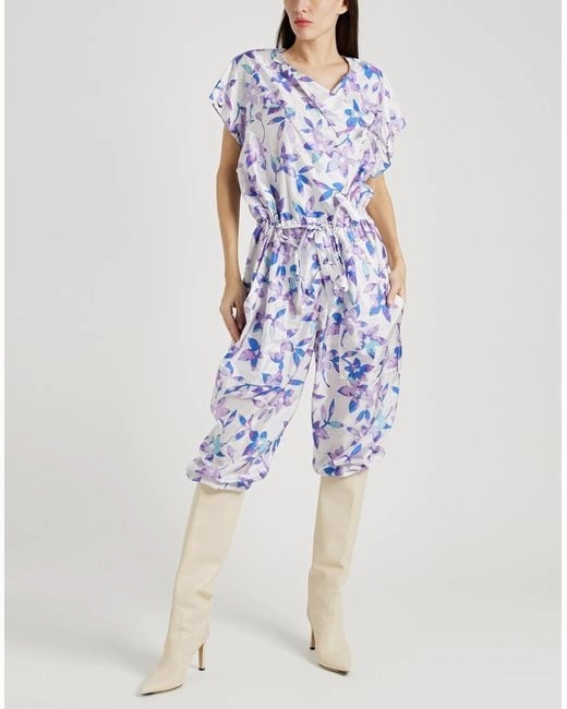Isabel Marant Lympia Floral Print Shell Wrap Jumpsuit