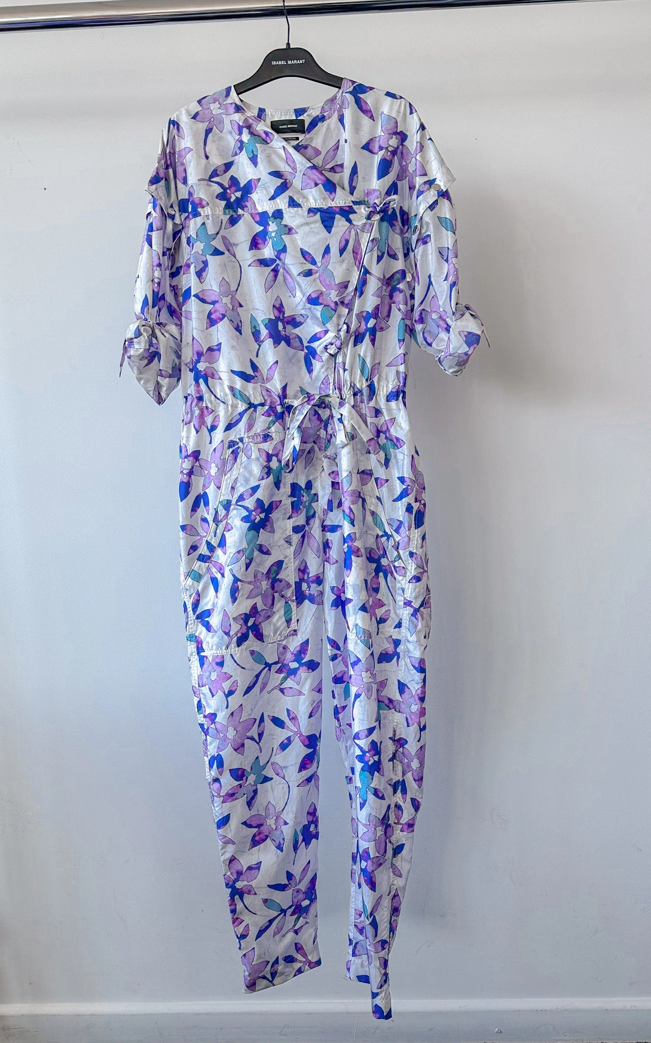 Isabel Marant Lympia Floral Print Shell Wrap Jumpsuit
