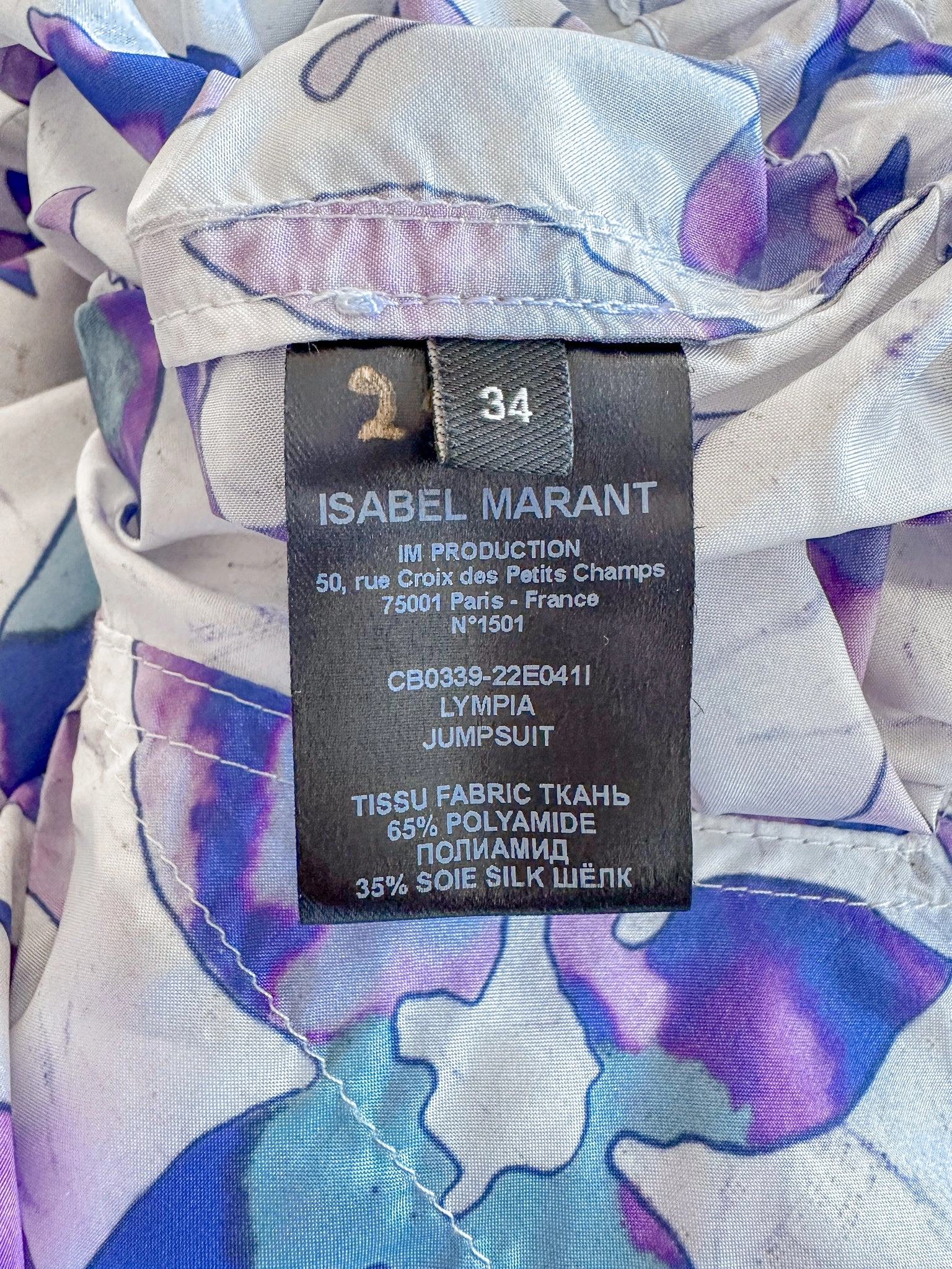 Isabel Marant Lympia Floral Print Shell Wrap Jumpsuit