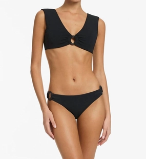 Isla Rib Hipster Bikini Bottom In Black