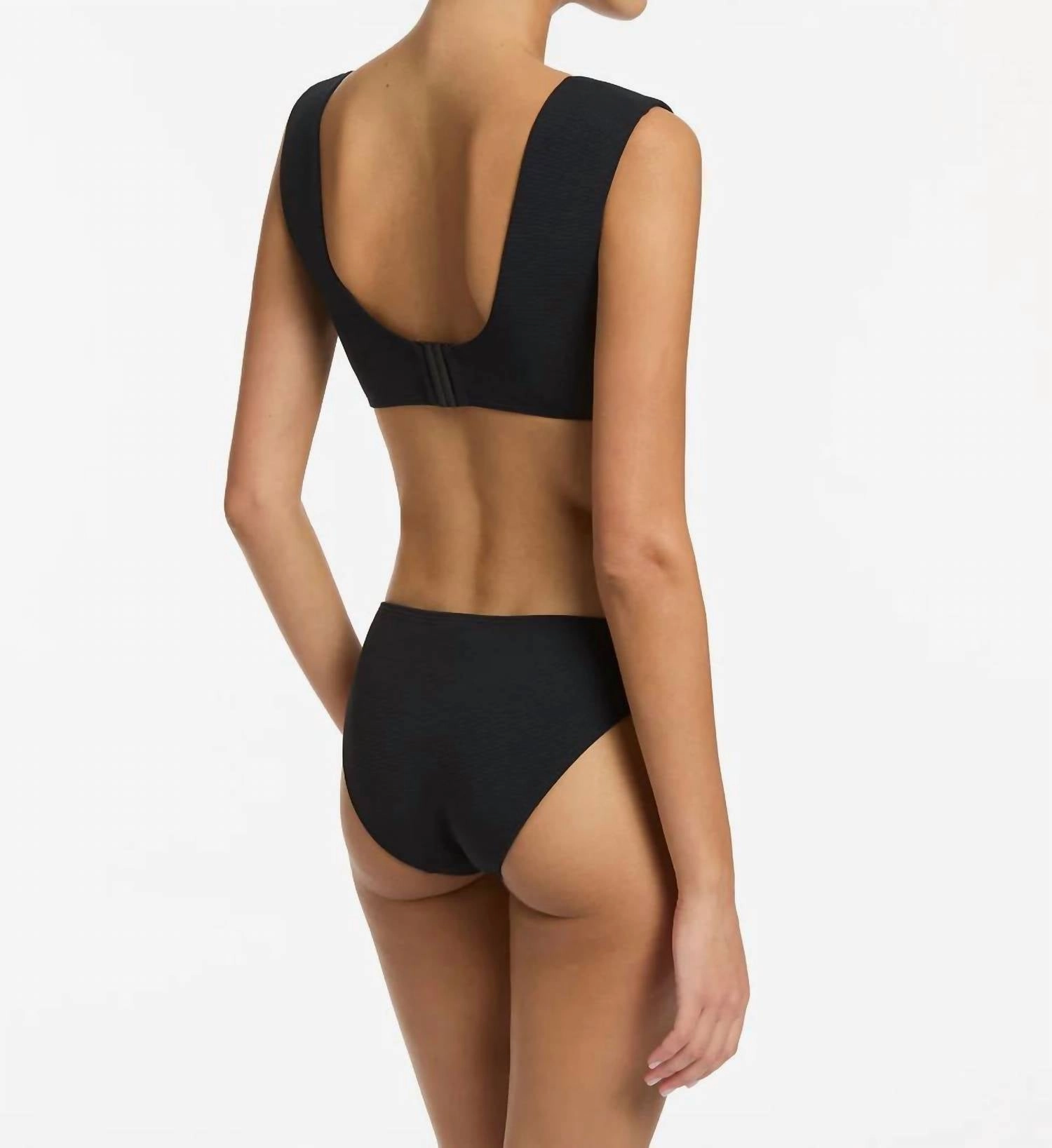 Isla Rib Hipster Bikini Bottom In Black