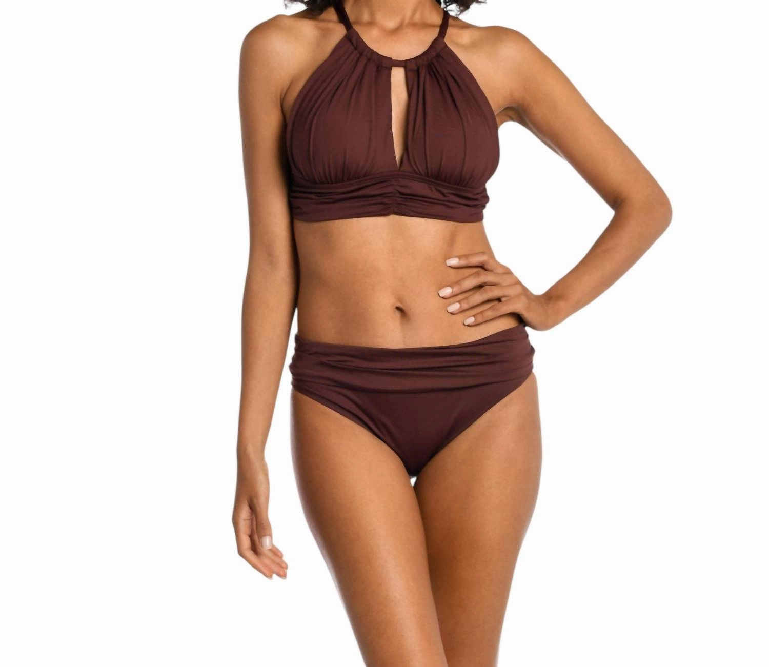 Island Goddess Shirred Band Hipster Bottom In Java