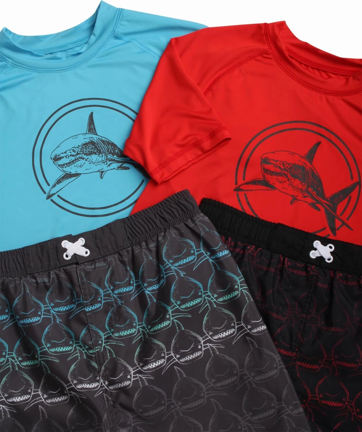 iXtreme Boys Rash Guard Set - 4 Piece UPF 50  Swim Shirt and Bathing Suit Trunks Rash Guard for Boys (Sizes: 12M-18)
