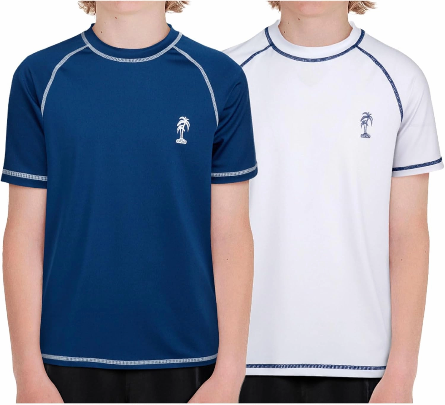 iXtreme Boys Swim Shirt - 2 Pack Rashguard UPF 50  Quick Dry Rash Guard Short Sleeve for Infant Toddler & Big Boys (12M-18)