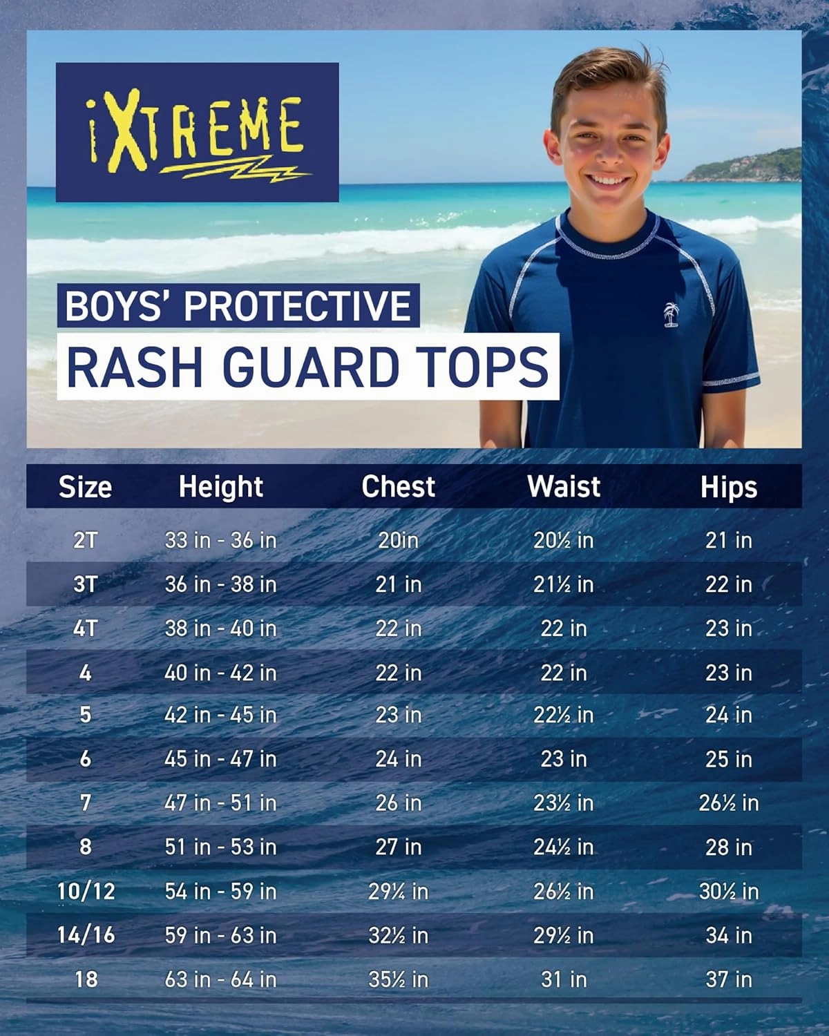 iXtreme Boys Swim Shirt - 2 Pack Rashguard UPF 50  Quick Dry Rash Guard Short Sleeve for Infant Toddler & Big Boys (12M-18)
